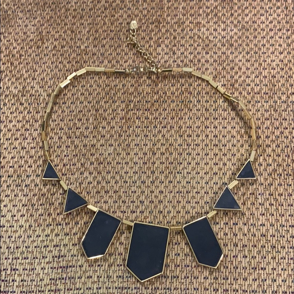 House of Harlow: Gold & Black Leather Necklace
